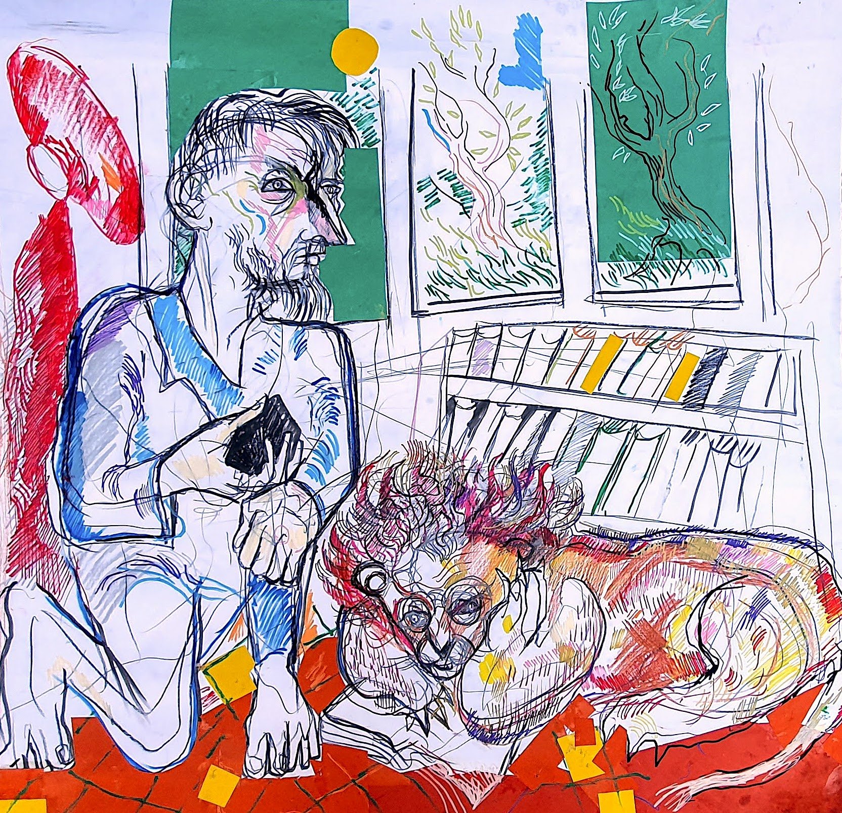 Jerome and the Lion (yellow)