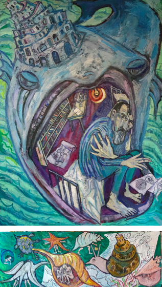 Jonas in the Belly of the Whale with Predella